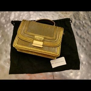 Rare ! Dries Van Noten Cross-Body Ocher Bag. Gold